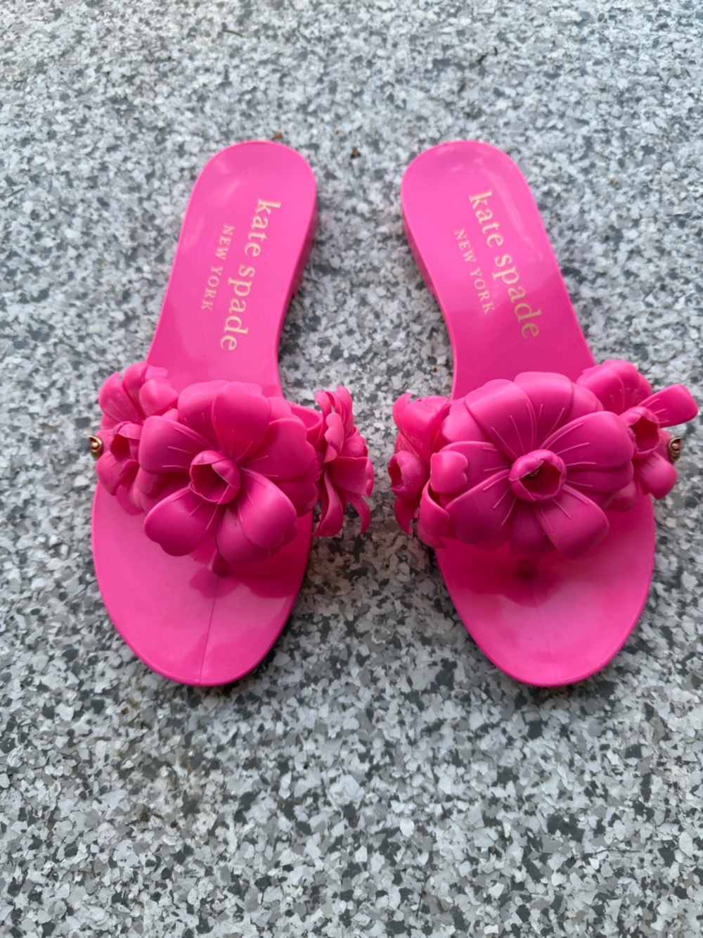 Kate Spade New York "Splash" Floral Jelly Slides EUC Size 7